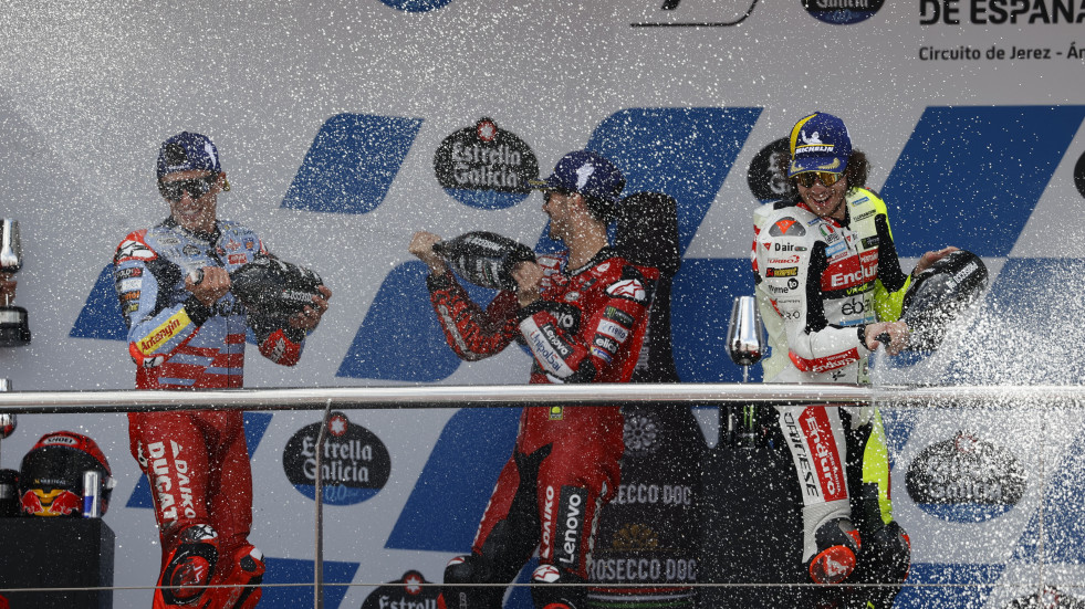 Espectacular triunfo de Bagnaia sobre Márquez en el Gran Premio Estrella Galicia 0'0 de España de MotoGP